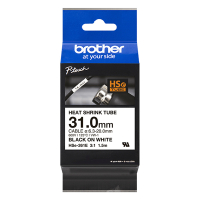 Brother HSe-261E étiquette pour gaine thermorétractable 31 mm (d'origine) - noir sur blanc 350634
