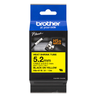 Brother HSe-611E étiquette pour gaine thermorétractable 6 mm (d'origine) - noir sur jaune 350636