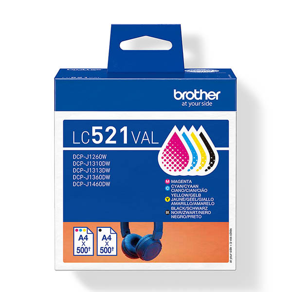 Brother LC-521VAL multipack (d'origine) - noir + 3 couleurs 051478 - 1
