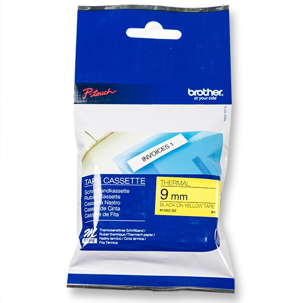 Brother M-K621BZ cassette à ruban non laminé 9 mm (d'origine) - noir sur jaune 080604 - 1