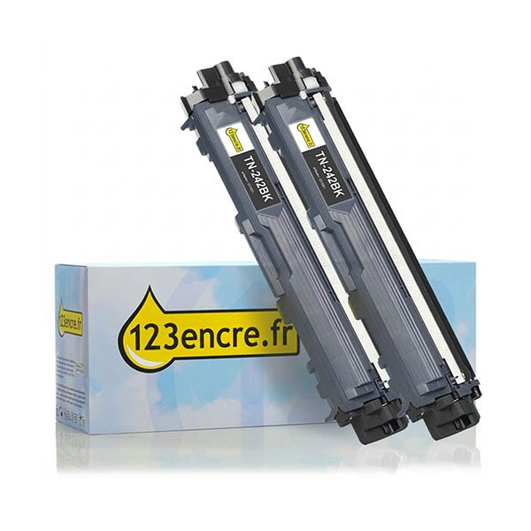Marque 123ence remplace Brother TN-242BK toner duopack - noir 010075 - 1