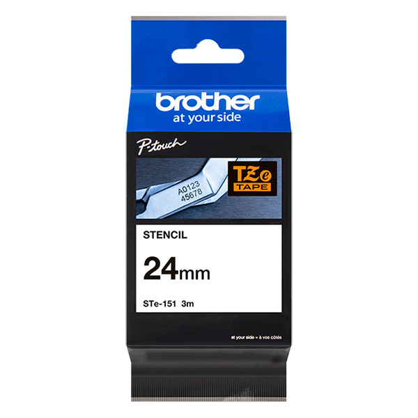 Brother STe-151 ruban pochoir 24 mm (d'origine) - noir sur transparent 080696 - 1