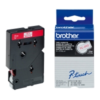 Brother TC-202 'extrême' cassette à ruban 12 mm (d'origine) - rouge sur blanc 080506