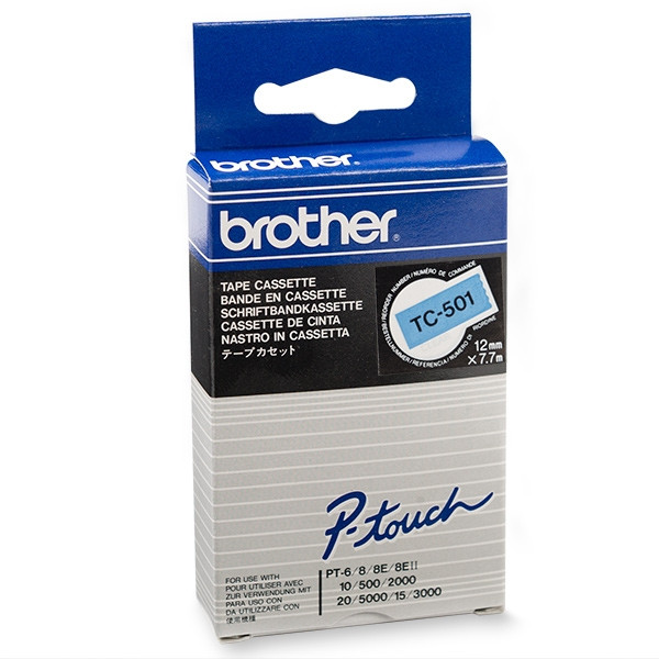 Brother TC-501 'extrême' cassette à ruban 12 mm (d'origine) - noir sur bleu 088852 - 1