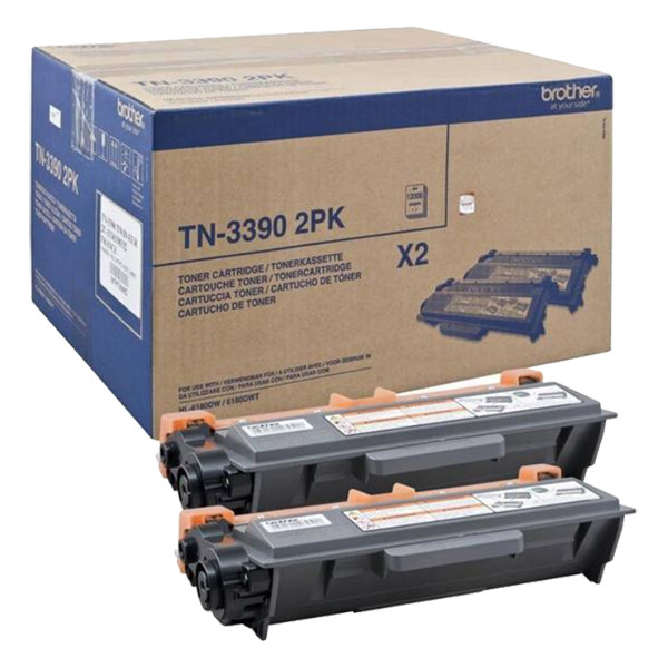 Brother TN-3390BK toner haute capacité duopack (d'origine) - noir 051256 - 1