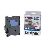 Brother TX-242 cassette à ruban 'extrême' 18 mm (d'origine) - rouge sur blanc brillant 080240