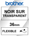 Brother TZ-FX161 cassette à ruban Flexi ID 36 mm (d'origine) - noir sur transparent