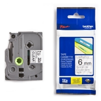 Brother TZe-111 cassette à ruban 6 mm (d'origine) - noir sur transparent 080396