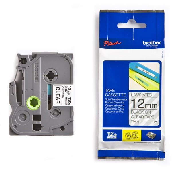 Brother TZe-131 cassette à ruban 12 mm (d'origine) - noir sur transparent 080410 - 1