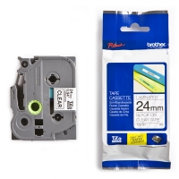 Brother TZe-151 cassette à ruban 24 mm (d'origine) - noir sur transparent 080438