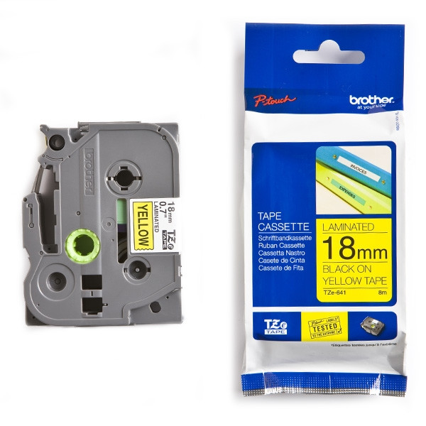 Brother TZe-641 cassette à ruban 18 mm (d'origine) - noir sur jaune 080418 - 1