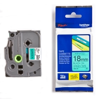 Brother TZe-741 cassette à ruban 18 mm (d'origine) - noir sur vert 080498
