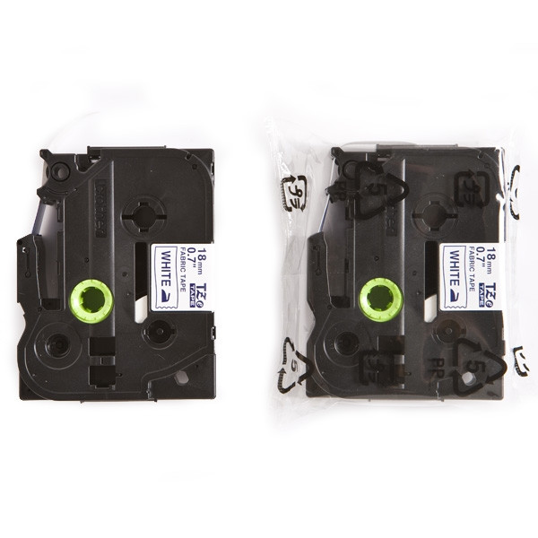 Brother TZe-FA4 cassette à ruban textile 18 mm (d'origine) - bleu sur blanc 080910 - 1