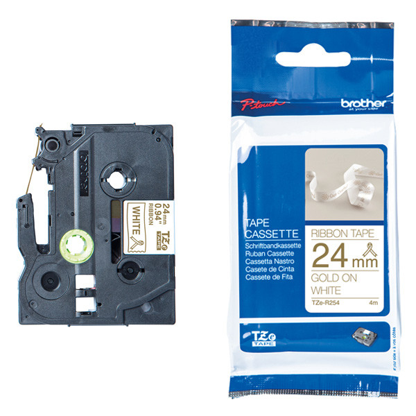 Brother TZe-R234 ruban 12 mm (d'origine) - or sur blanc 080956 - 1