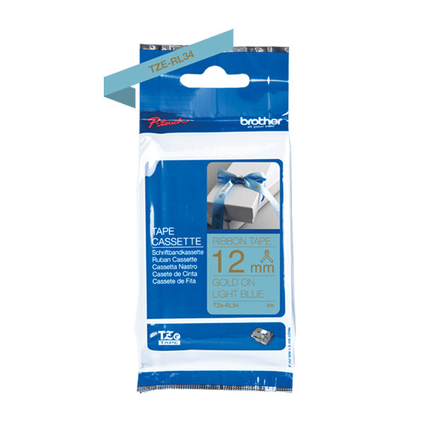 Brother TZe-RL34 ruban 12 mm (d'origine) - or sur bleu clair 350540 - 1