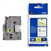 Brother TZe-S211 cassette à ruban à forte adhérence 6 mm (d'origine) - noir sur blanc 080668