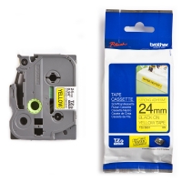 Brother TZe-S651 cassette à ruban à forte adhérence 24 mm (d'origine) - noir sur jaune 080688
