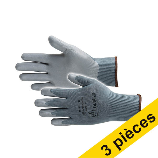Offre : 3x Busters Nitril Fit gants de travail taille M (1 paire) SBU00068 - 1