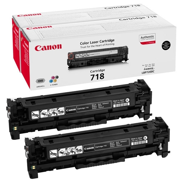 Canon 718 BK toner duopack (d'origine) - noir 070752 - 1