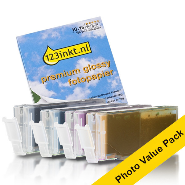 Canon CLI-526 multipack + papier (marque 123encre) - 4 couleurs 651029 - 1
