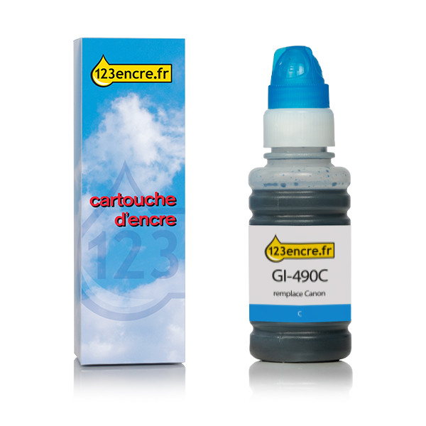 Canon GI-490C réservoir d'encre (marque 123encre) - cyan 011675 - 1