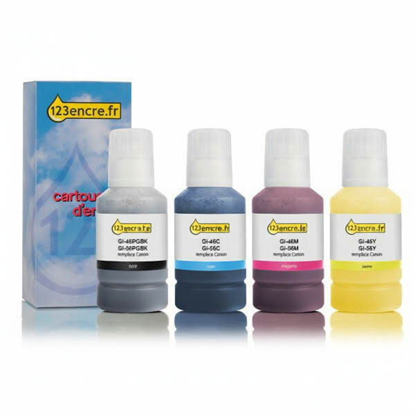 Canon GI-56 offre (marque 123encre) - noir + 3 couleurs 127165 - 1