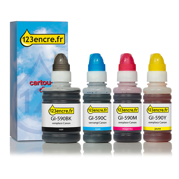 Canon GI-590 offre noir + 3 couleurs (marque 123encre) 127161 - 1