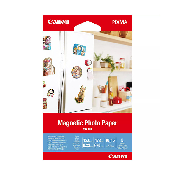 Canon MG-101 papier photo magnétique 178 g/m² 10 x 15 cm (5 feuilles) 154062 - 1