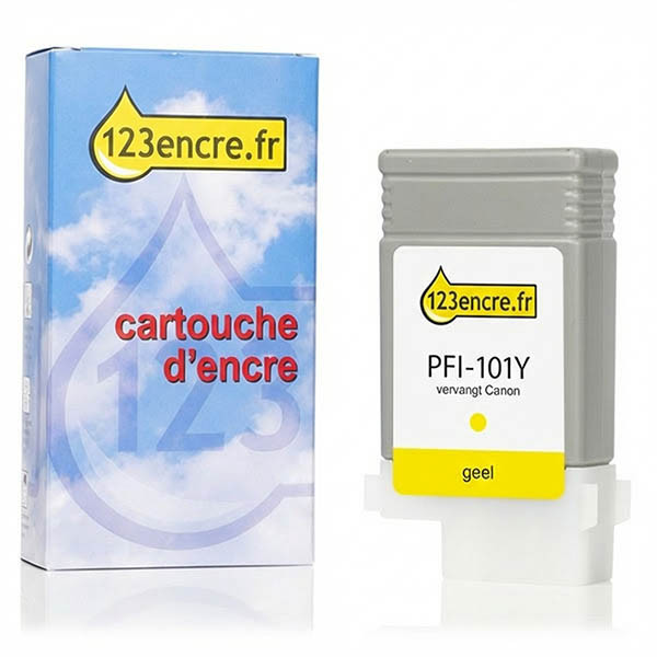 Canon PFI-101Y cartouche d'encre (marque 123encre) - jaune 018259 - 1