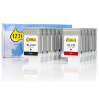 Canon PFI-101 / PFI-103 multipack MBK/BK/C/M/A/PC/PM/R/G/B/GY/PGY (marque 123encre) 132059