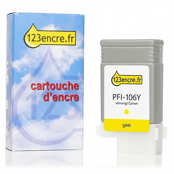 Canon PFI-106Y cartouche d'encre (marque 123encre) - jaune 018907 - 1