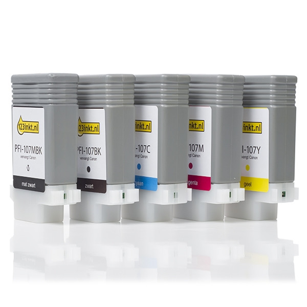 Canon PFI-107 multipack MBK/BK/C/M/Y (marque 123encre) 132055 - 1