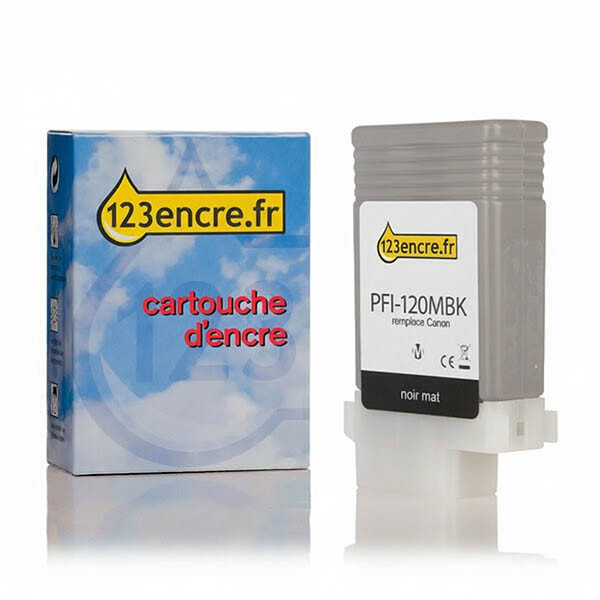 Canon PFI-120MBK cartouche d'encre (marque 123encre) - noir mat 018425 - 1