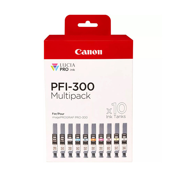 Canon PFI-300 multipack MBK/PBK/C/M/Y/PC/PM/R/GY/CO (d'origine) 018590 - 1