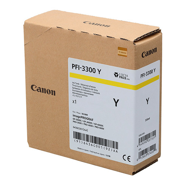 Canon PFI-3300Y cartouche d'encre haute capacité (d'origine) - jaune 010564 - 1