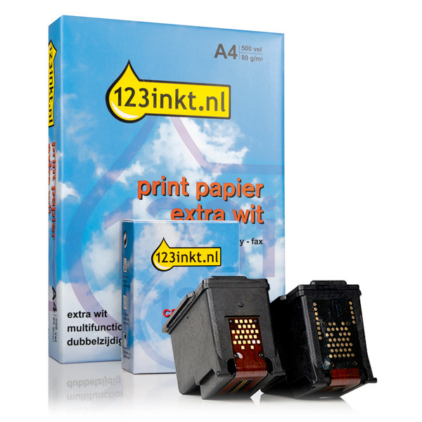 Canon PG-540XL / CL-541XL multipack haute capacite (marque 123encre) + paquet de papier - noir et couleur 130736 - 1