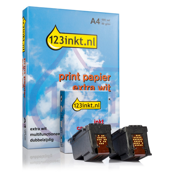 Canon PG-545XL / CL-546XL multipack haute capacité (marque 123encre) + paquet de papier - noir et couleur 130734 - 1
