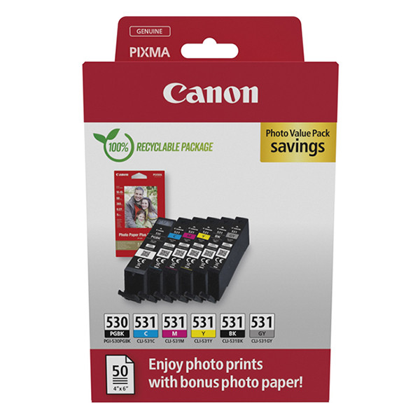 Canon PGI-530 / CLI-531 pack avantageux photo (d'origine) 017680 - 1