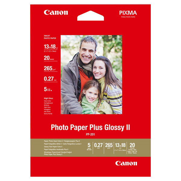 Canon PP-201 Plus II papier photo brillant 265 g/m² 13 x 18 cm (20 feuilles) 064580 - 1