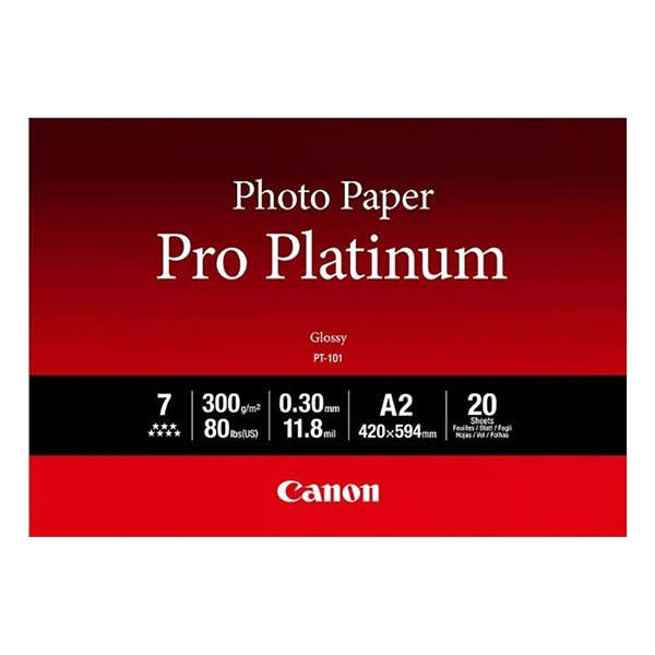 Canon PT-101 Pro Platinum papier photo 300 g/m² A2 (20 feuilles) 154028 - 1