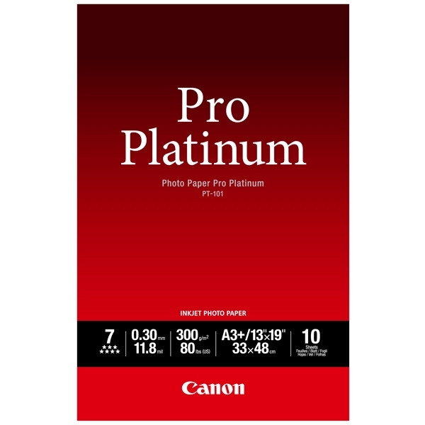 Canon PT-101 Pro Platinum papier photo 300 g/m² A3+ (10 feuilles) 064596 - 1