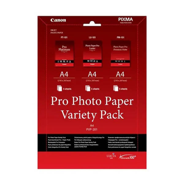 Canon PVP-201 Pro Photo Paper Variety Pack A4 (15 feuilles) 154001 - 1