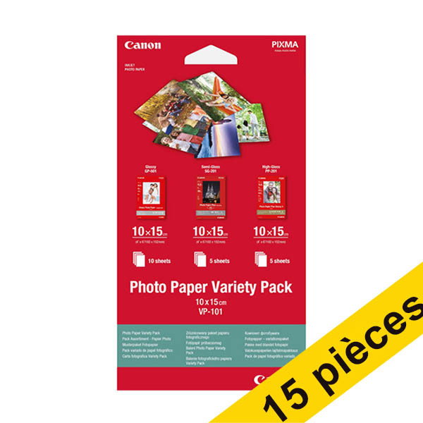 Canon VP-101 papier photo pack variété 10 x 15 cm (20 feuilles) 150394 - 1
