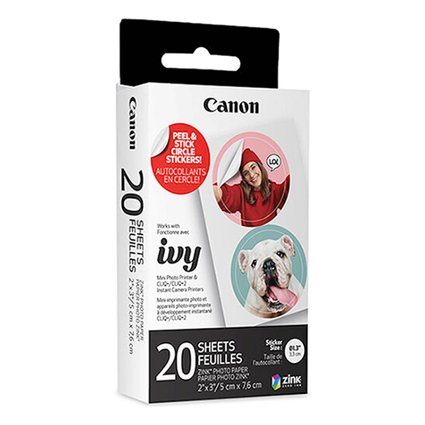 Canon ZINK papier photo autocollant cercle 33mm (20 feuilles) 154040 - 1