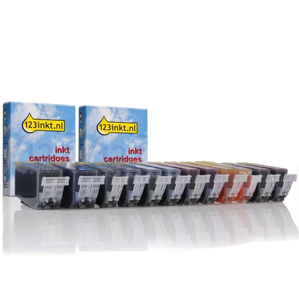 Canon offre : 2 x PGI-525PGBK + 2 x CLI-526BK/C/M/Y/GY sans puce (2 noirs + 4 couleurs) (marque 123encre) 120849 - 1