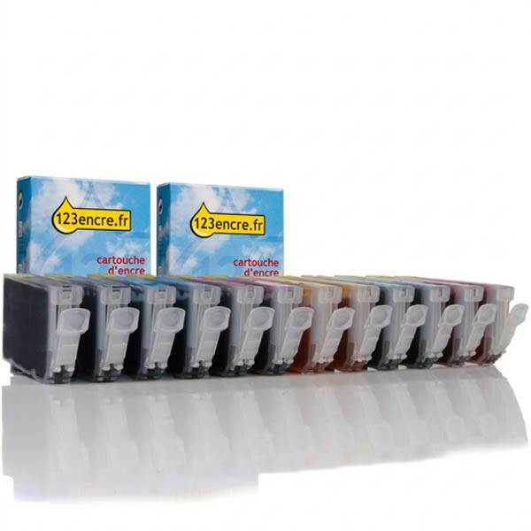 Canon offre : 2 x série BCI-6 (BCI-6BK noir + 5 couleurs) (marque 123encre) 120200 - 1