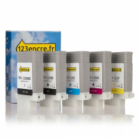 Canon offre : PFI-120 MBK, BK, C, M, Y - 2 noir + 3 couleurs (marque 123encre) 130714