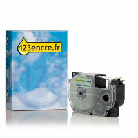 Casio XR-12ASGN ruban 12 mm (marque 123encre) - gris sur vert pastel 056430