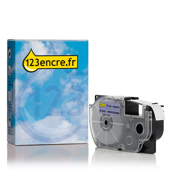 Casio XR-12ASLV ruban 12 mm (marque 123encre) - gris sur violet pastel 056432 - 1