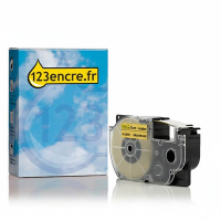 Casio XR-12GYW ruban 12 mm (marque 123encre) - noir sur jaune 056410